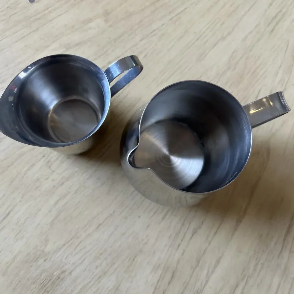 Milk Frothing Pitcher and Mini Creamer Cup 18/8 Stainless Steel Coffee Creamer
